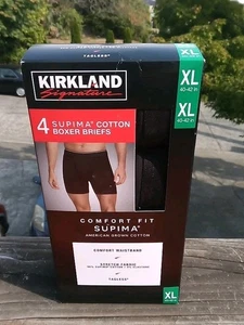 Neu Kirkland Signature Boxershorts 4er Pack Soft Supima Cotton Tagless Schwarz XL - Bild 1 von 3