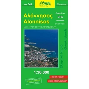Greek Island Alonnisos (Alonissos) Orama road and tourist Map 349 - Picture 1 of 2
