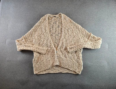 Free People Fun Times Cardigan Sweater Womens Small Oatmeal Snap Oversized Open - Image 1 of 4