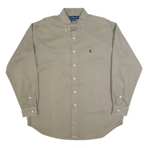 RALPH LAUREN Blake Mens Plain Shirt Grey Long Sleeve L - Picture 1 of 6