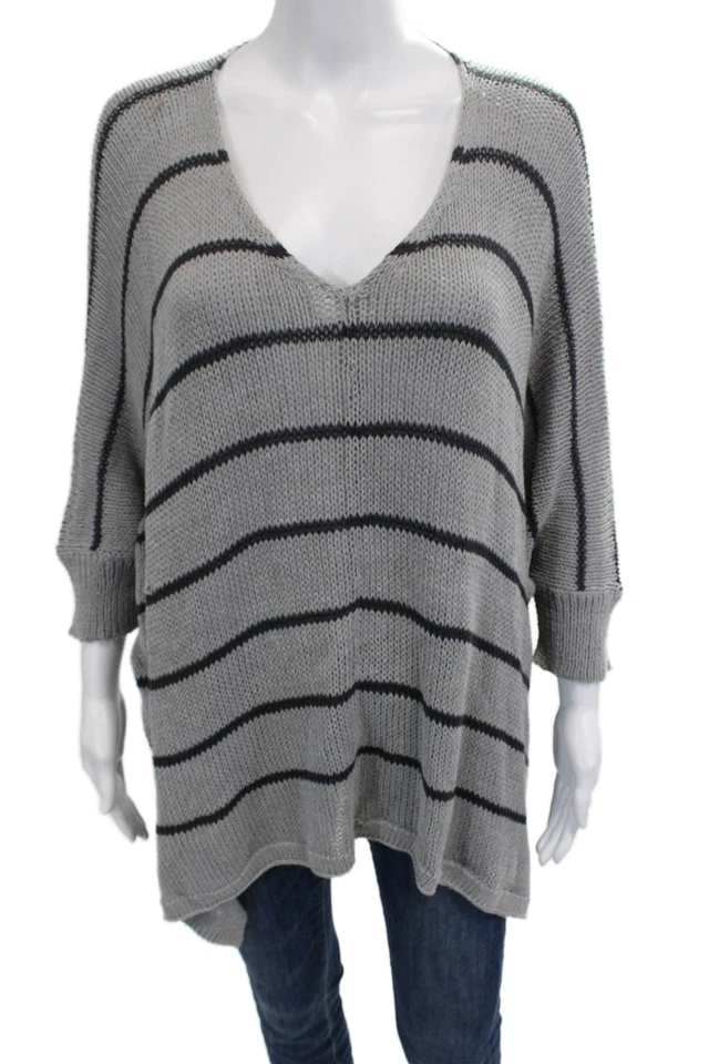Suéter Pullover Unisex Madera Envíos Gris Manga 3/4 Rayas Talla Única Foto 1 de 4
