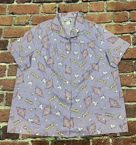 Vintage Anthony Richards Bingo All Over Print Button Up Shirt Women’s 1X XL 90s - Picture 1 of 8