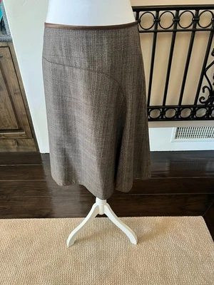 Falda midi vintage Lida Baday 100 % lana estampada gris línea A - talla 8 (31" cintura) Foto 1 de 4