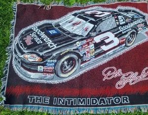 Vintage Dale Earnhardt #3 NASCAR The Intimidator Woven Tapestry Throw Blanket - Picture 1 of 8