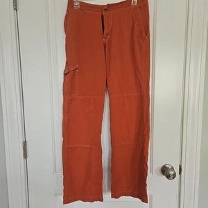 Prana Hose Damen orange weites Bein Utility Tasche Outdoor Wandern USA Nylon klein - Bild 1 von 11