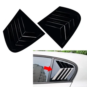 Rear Window Louver Shutter Trim Cover For BMW 1 Series E87 2005-11 Glossy Black - Picture 1 of 8