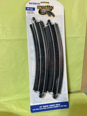 Bachmann HO scale44401 EZ-Track 18" Radius Curve Track (4) w/ Steel Alloy Rails - Image 1 of 2
