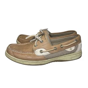 Sperry Top-Sider Damen 7,5 M Bootsschuhe Leder hellbraun weiß maritim Freizeit - Bild 1 von 5