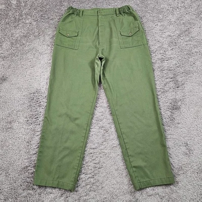 VINTAGE Boy Scouts Pants Boys Youth 18 Waist 34 Green Cargo Stretch Waist 30x30 - Image 1 of 4
