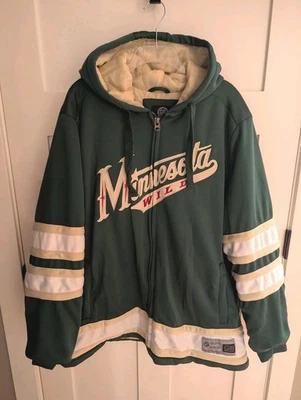 MN Wild Hooded Jacket Full Zip Mens 2XL XXL Puffer Embroidered Minnesota NHL - Image 1 of 4