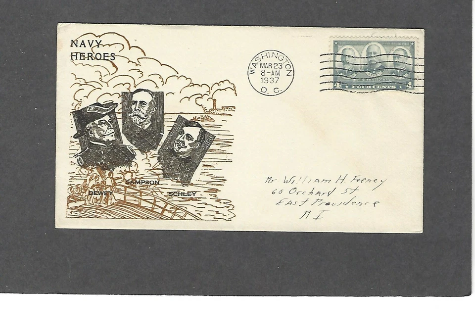 #793 4c NAVY SERIES FDC-WASHINGTON,DC MAR 23-1937 SCARCE BRONESKY CACHET - Image 1 of 1