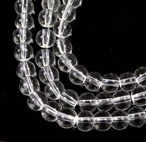 50 Transparent Glass Round Beads Clear Crystal 6mm - Picture 1 of 3