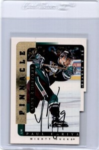 PAUL KARIYA 1996-97 BE A PLAYER PINNACLE LINK 2 HISTORY DIE-CUT AUTO *16390