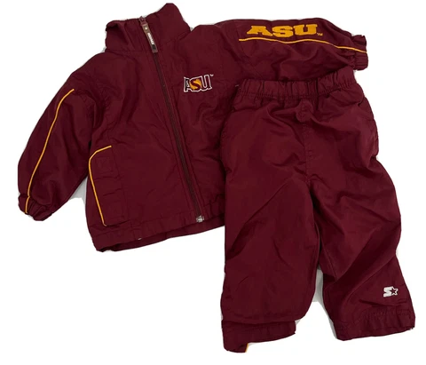 Vintage Arizona Sun Devils Track Suit 12 Months Toddle Red Starter Jacket Pants Cover