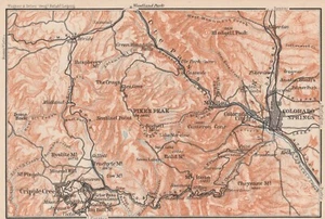 Colorado Springs  1905  Original  Map  SIERRA NEVADA California   USA - Picture 1 of 4