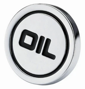 Mr Gasket 9815 Chrome Push In Oil Filler Cap / Plug With Logo - Fits 1.25" Holes - Picture 1 of 2