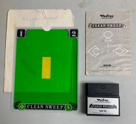 Vectrex Clean Sweep Game Cartridge Screen Overlay Manual Instructions Vintage - Image 1 of 4