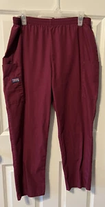 Cherokee Workwear Women’s Scrub Pants. Cranberry W Elastic Waist. Size Med Short - Picture 1 of 2