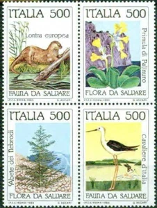 ITALY-1985 – NATURE CONSERVATION BLOCK OF 4 - VF** - Picture 1 of 1