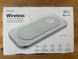 UbioLabs Wireless Fast Charging Pad White iPhone Apple Watch Combo - Picture 1 of 2