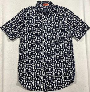 St John's Bay Comfort Stretch Short Sleeve Button Down Shirt Men's Medium BBQ - Picture 1 of 9