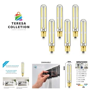 E17 LED T6.5 Tubular Filament Bulb,Dimmable 4W Led Tube Bulbs, 500lm, 4000K D... - Picture 1 of 8