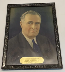 Franklin D. Roosevelt Advertising Framed Portrait San Antonio, Texas - Picture 1 of 3
