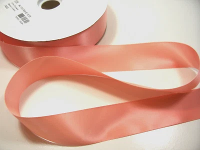 Peach Orange Single-Face Satin Ribbon 1 1/2" wide x 10 yards Polyester B20 - Image 1 of 4