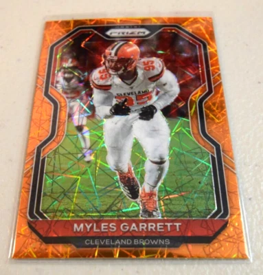 2020 Panini Prizm Football Myles Garrett Orange Lazer Parallel No 62 - Image 1 of 2