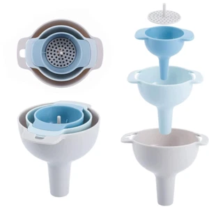 4 in 1 Kitchen Funnels for Filling Bottles, Kitchen Funnels with Detachable Stra - Picture 1 of 12