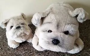 Yomiko 6" & 12" Dogs Bulldog Stuffed Animals Plush Russ Berrie RARE Bull Dog Tan - Picture 1 of 9
