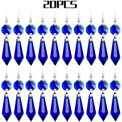 Lámpara araña de cristal transparente 40 piezas prismas de hielo colgantes adornos colgantes Foto 1 de 4