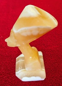 Ägyptische Königin Nofretete Büste in Marmor Onyx Stein montiert Ornament geschnitzter Kopf - Bild 1 von 15