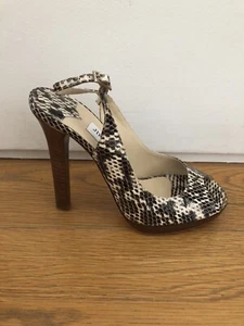 Jimmy Choo Snakeskin Leather Peep Toe Platform Sandals. Size 37.5. Never Worn - Picture 1 of 11