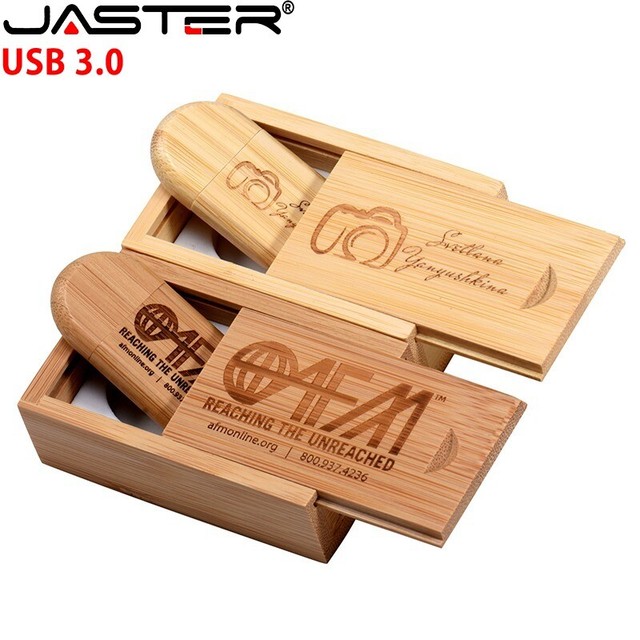 JASTER USB 3.0 flash drive Guitar Pen drive Wooden box Memory stick Free  custom logo Pendrive Creative Wedding gifts 32GB 64GB