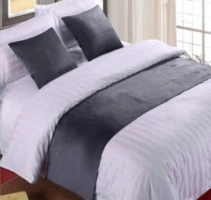 Velvet Bed Runner Bed Set with Pillow covers Scarf Protector Slipcover Hotel - Picture 1 of 23