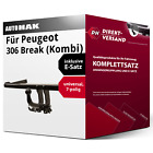 Produktbild - Anhängerkupplung abnehmbar + E-Satz 7pol universell für Peugeot 306 Break 97-00