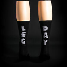 Solo Warrior Women’s 6” Cycling Socks, Size 5-10, Black / White, “Leg Day”