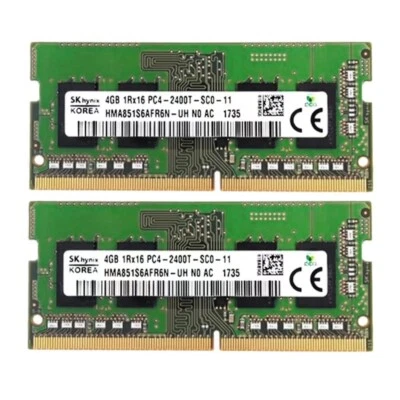 Hynix 8GB (2X4GB) DDR4 2400MHz PC4-19200 Laptop SODIMM Memory Ram HMA851S6AFR6N - Image 1 of 4