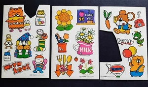 VTG Midori Japan Cartoon Animal Milk Food Theme Stickers Kawaii Venice Brand - Picture 1 of 4