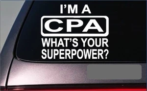 CPA Superpower *G381* 8" pegatina calcomanía contabilidad impuestos contables irs - Imagen 1 de 1