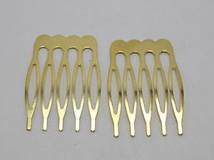 20 Gold Blank Metal 5 Teeth Hair Comb 26mm For Bridal Hair Accessories DIY