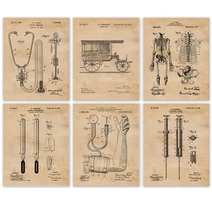 Classic Medical Doctor Patent Prints 6 (8x10) Art Decor Home Work Office School - Picture 1 of 12