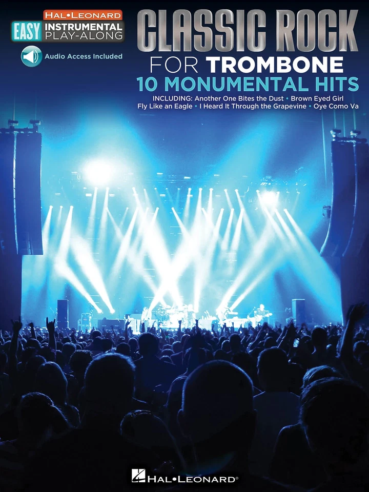 Classic Rock 10 Monumental Hits Trombone Easy Sheet Music Play-Along Book Audio - Image 1 of 1