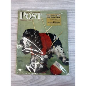 Vtg Saturday Evening Post Sept. 28 1946 Albert Staehle Butch Dog Cover Magazine - Picture 1 of 6