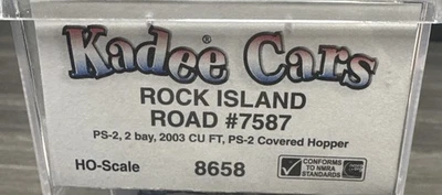 Kadee Cars HO RTR #8658 40’ PS-2 2 Bay 2003 cf Cov Hopper Rock Island #7587 NIB - Image 1 of 3