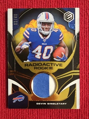 Devin Singletary 2019 Elements Radioactive Jersey RC Gold #02/49 Bills/Giants - Image 1 of 4