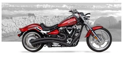 08-09 Yamaha Raider Quemador de Carretera Negro 3" Radio Grande Sistema de Tubos de Escape Personalizado Foto 1 de 3