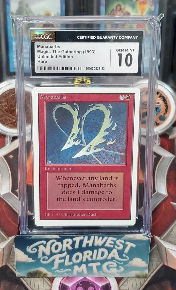 Graded MTG Card - CGC Gem Mint 10 - Unlimited - Manabarbs - Image 1 of 1