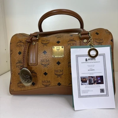 Authentic MCM Monogram visetos Boston Bag - Image 1 of 4